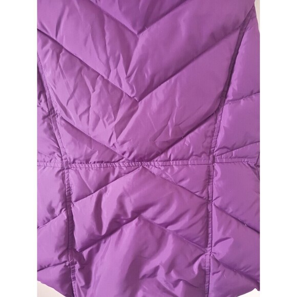 J.Crew Down Puffer Vest Zip Snap Fleece Lined‎ Pockets Purple Size S - Picture 6 of 7